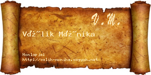 Válik Mónika névjegykártya